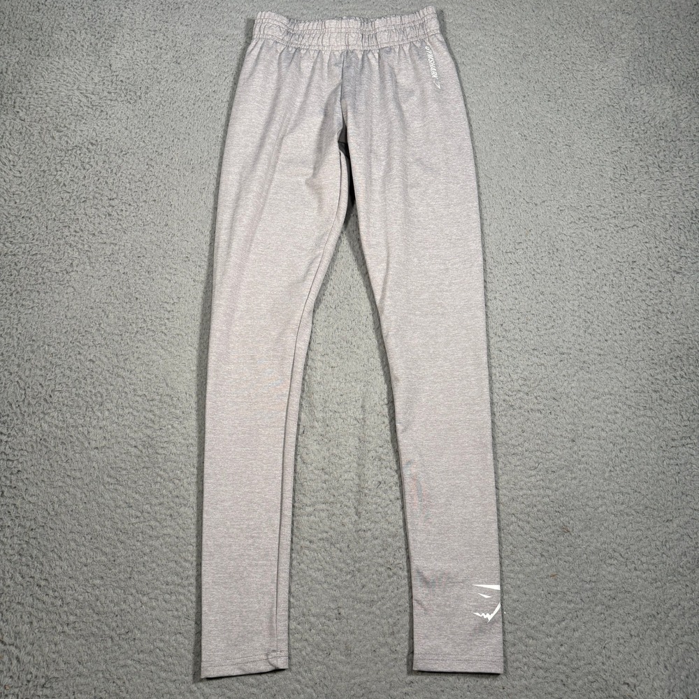 Gymshark Womens Heather Gray Athletic Leggings Elastic Waist Yoga Pants Size XS